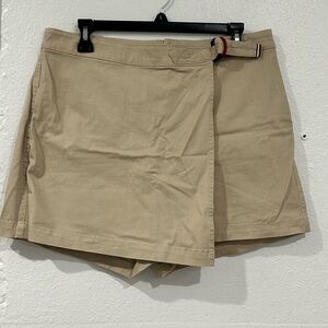 Tommy Hilfiger Tan Skorts with Asymmetrical Wrap Design